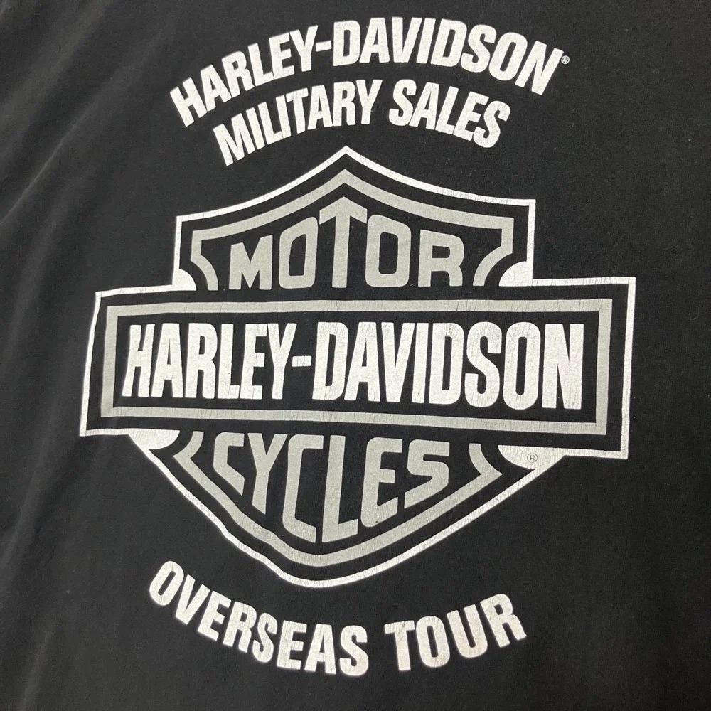 Harley-Davidson Motorcycle Military Sales T-Shirt Men L Black Overseas Tour 2013